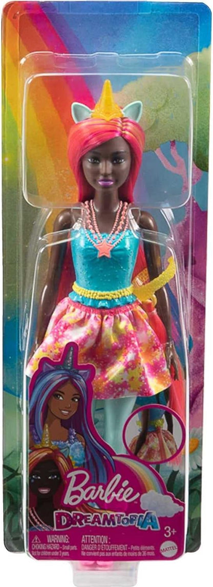 barbie Muñeca Dreamtopia. Unicornio, con Pelo arcoíris y Accesorios fantasía. Modelos Surtidos, Color Amarillo (Mattel HGR19