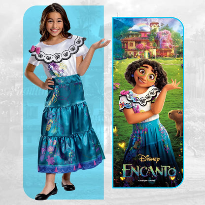 Disney Official Deluxe Mirabel Encanto Costume for Girls - Made with Super Soft Material - Mirabel Costume Kids, Christmas Halloween Princess Fancy Encanto Dress Up Outfit Cosplay