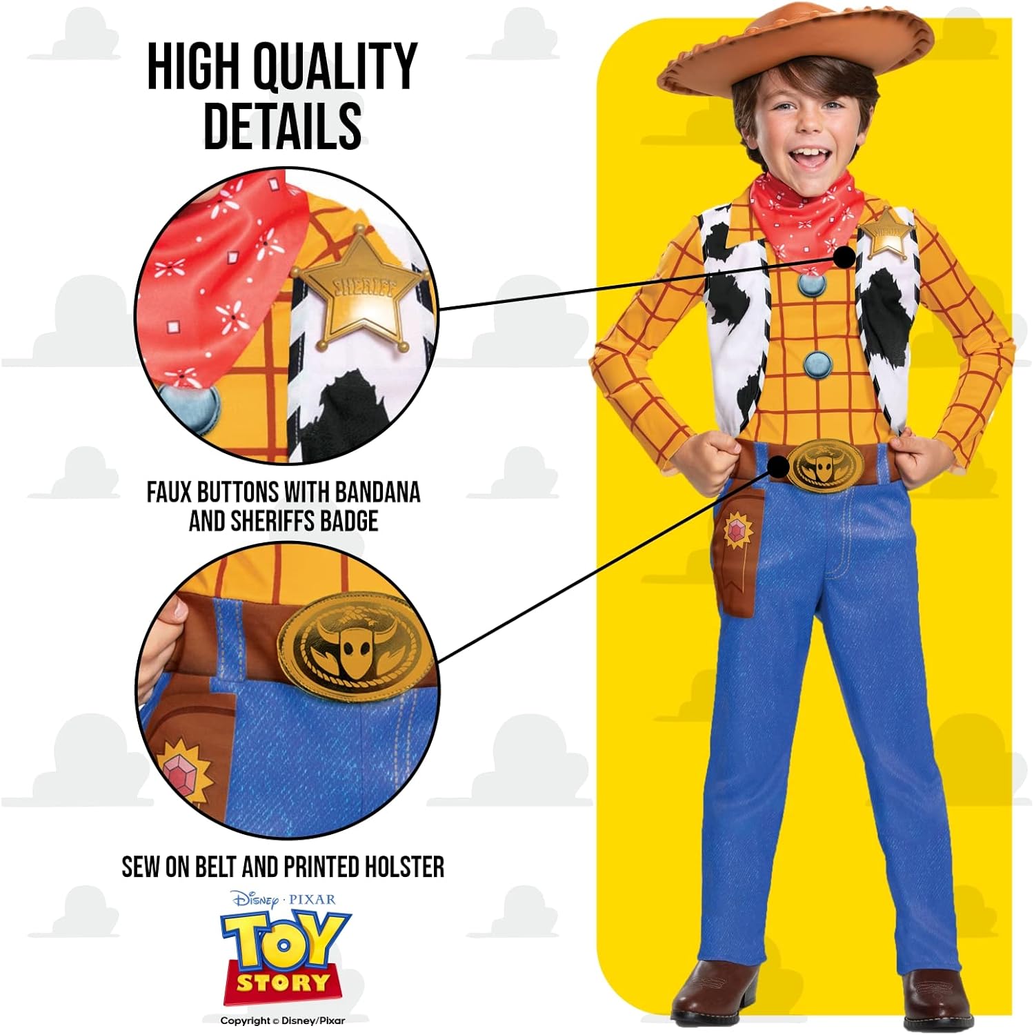 Smiffys Disney Pixar Toy Story 4 Woody Deluxe Costume (Size 7-8)