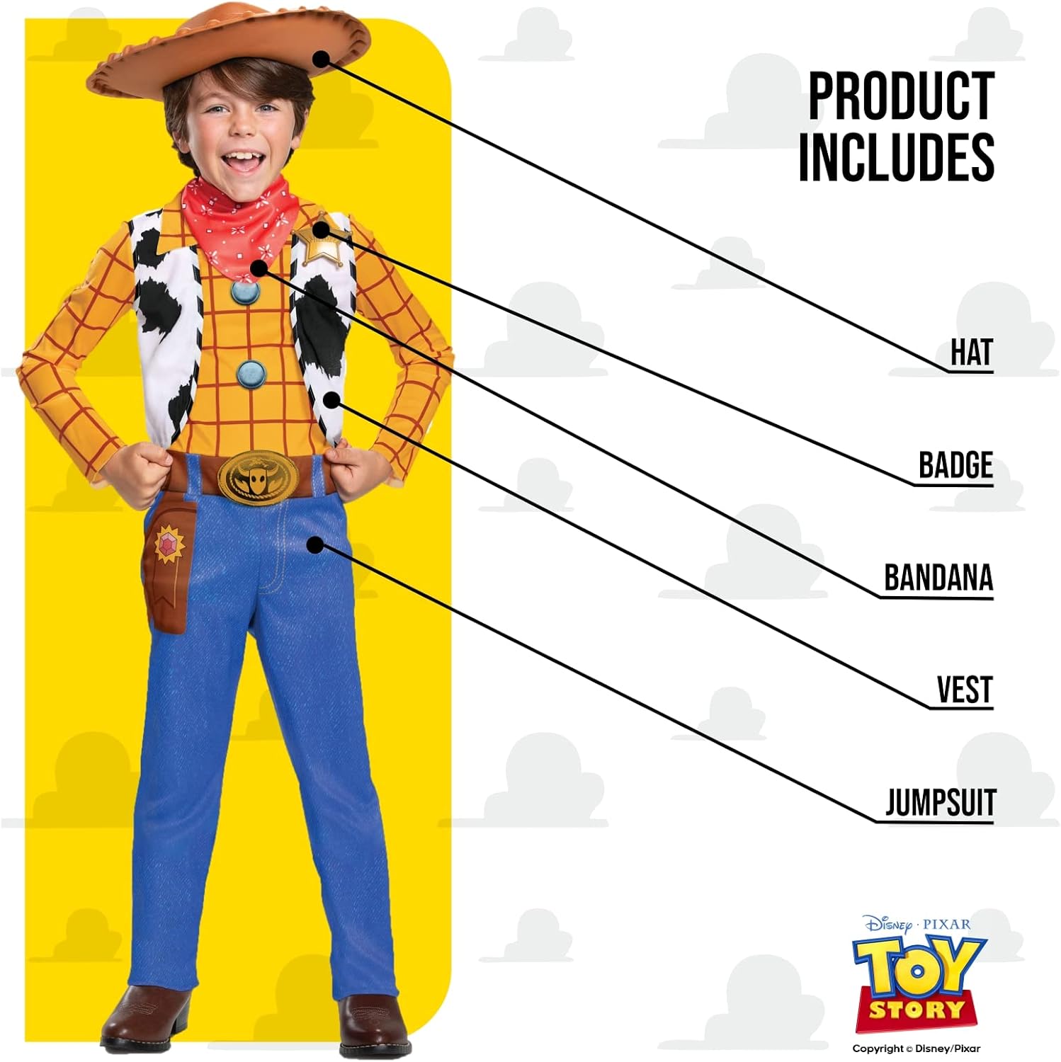 Smiffys Disney Pixar Toy Story 4 Woody Deluxe Costume (Size 5-6)