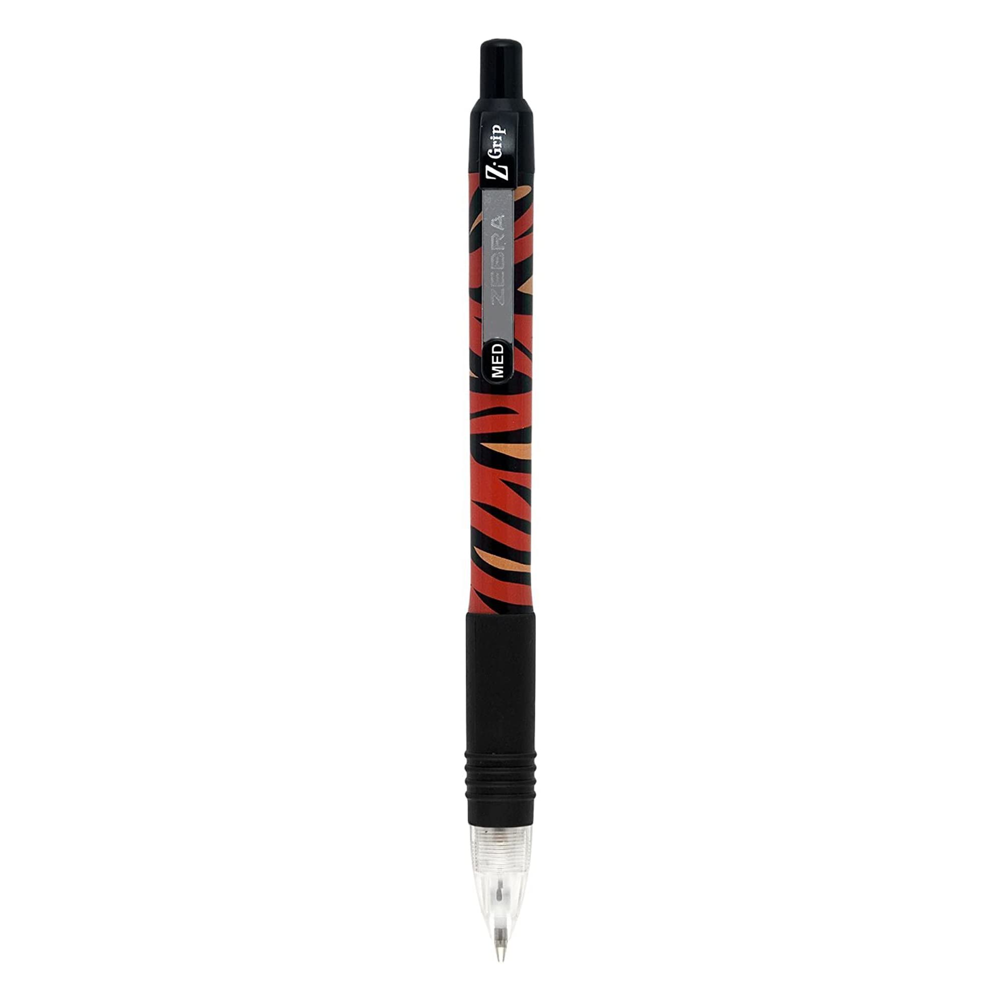 Zebra Pen Z-Grip Animal Retractable Ballpoint Pen, Medium Point, 1.0mm, Black Ink, Tiger Print Barrel, 1-Pack Black Ink Z-Grip Animal Tiger