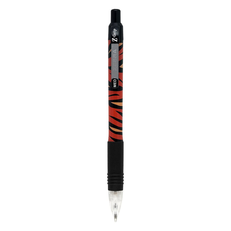 Zebra Pen Z-Grip Animal Retractable Ballpoint Pen, Medium Point, 1.0mm, Black Ink, Tiger Print Barrel, 1-Pack Black Ink Z-Grip Animal Tiger