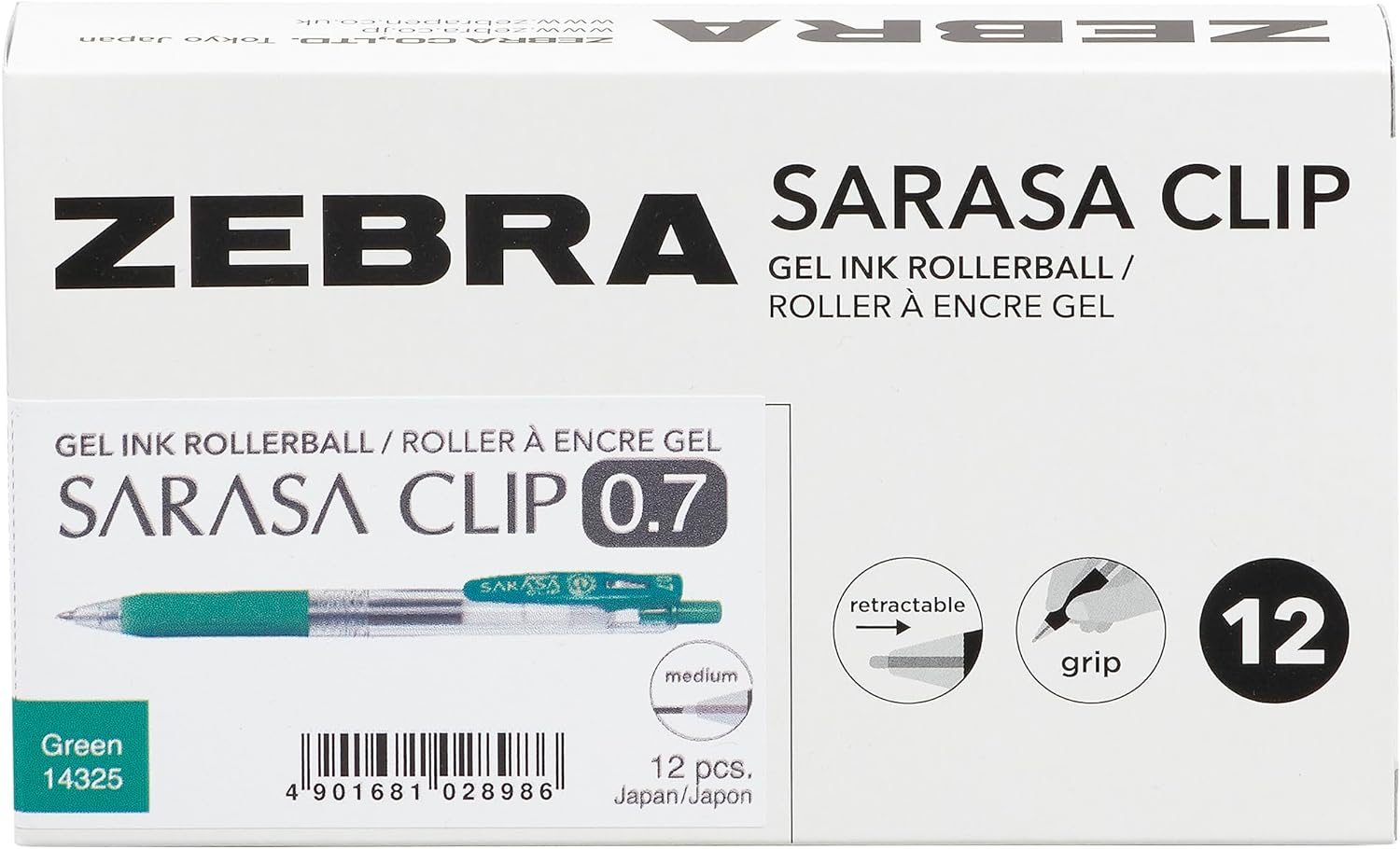ZEBRA 0.7 mm Sarasa Clip Gel Ink Pen