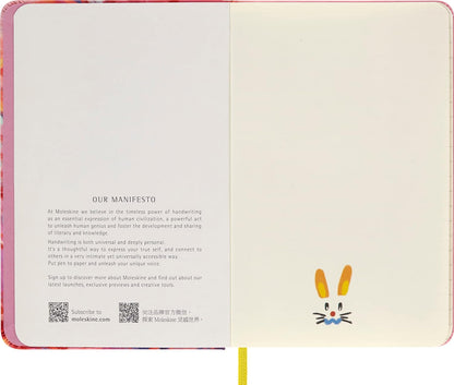 Moleskine - Limited Edition Year of the Rabbit Notebook, Rule Layout and Fabric Hard Cover Journal, Size Pocket 9 x 14 cm, 176 Pages