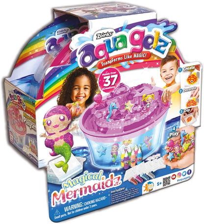 Simba- Aquagelz Set Deluxe Sirenas, Crea Figuras Blanditas en 3D, Incluye 6 Botes de Colores, 6 Moldes, 5 sobres de mezcla y un bol (106322568