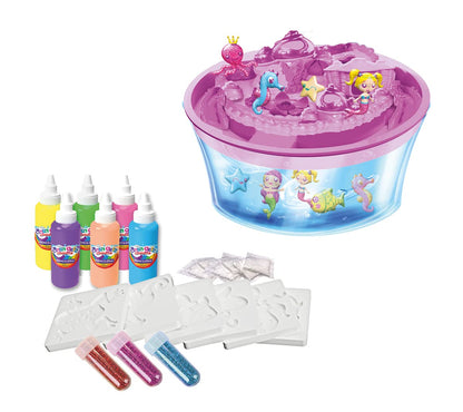 Simba- Aquagelz Set Deluxe Sirenas, Crea Figuras Blanditas en 3D, Incluye 6 Botes de Colores, 6 Moldes, 5 sobres de mezcla y un bol (106322568
