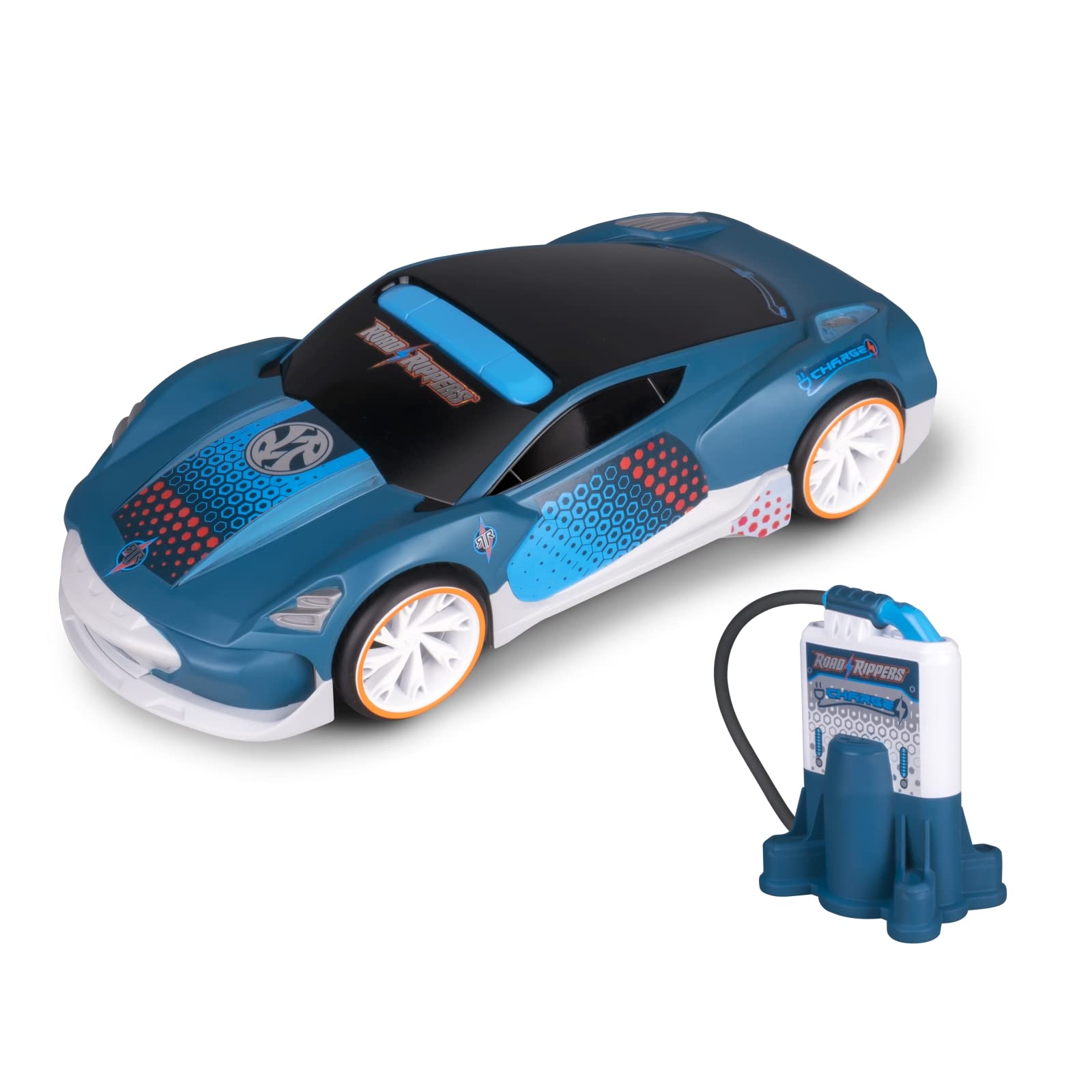 NIKKO 20561 Road Rippers iRacer, elektrische auto met e-laadstation, auto met gemotoriseerd rijden, voertuig met muziek, licht en geluidseffecten, inclusief batterijen, voor kinderen vanaf 3 jaar, ca.