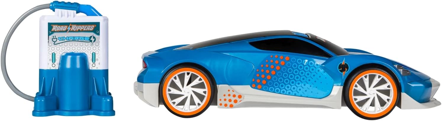 NIKKO 20561 Road Rippers iRacer, elektrische auto met e-laadstation, auto met gemotoriseerd rijden, voertuig met muziek, licht en geluidseffecten, inclusief batterijen, voor kinderen vanaf 3 jaar, ca.