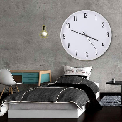 Belissy 14in Nordic Modern Style Wall Clock Living Room Mute Wall Clock Decoration White