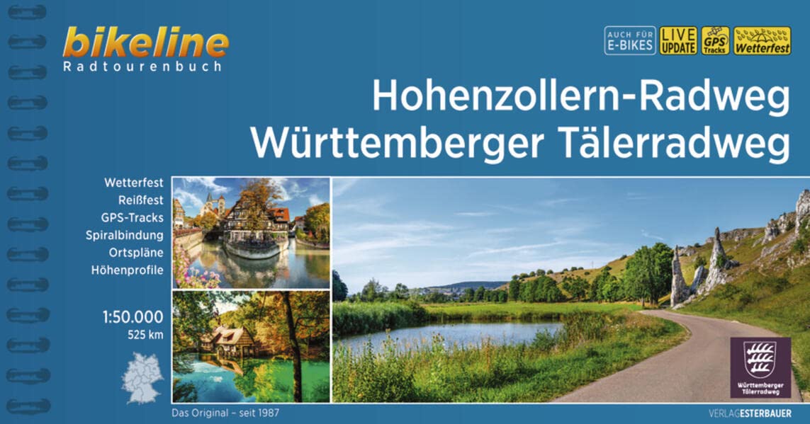 Hohenzollern-Radweg • Württemberger Tälerradweg: 1:50.000, 542 km, wetterfest/reißfest, GPS-Tracks Download, LiveUpdate (Bikeline Radtourenbücher