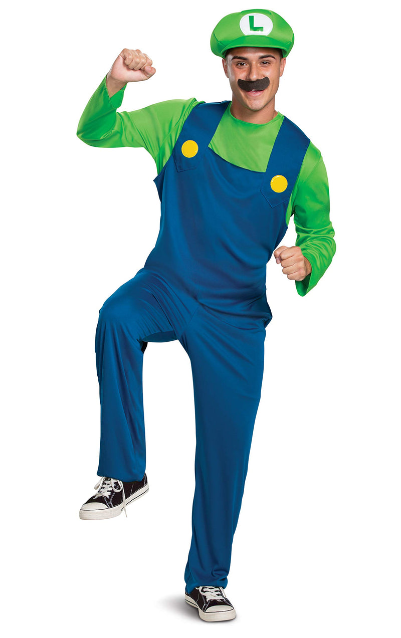 Smiffys Nintendo Super Mario Brothers Luigi Classic (Size 38-40)