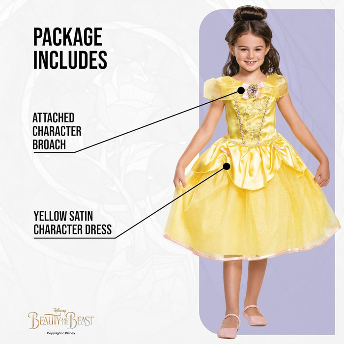 Disney Official Deluxe Princess Belle Dress Up for Girls, Belle Costume Kids, Beauty and the Beast Costume, Belle Fancy Dress Outfit, World Book Day Costumes for Girls