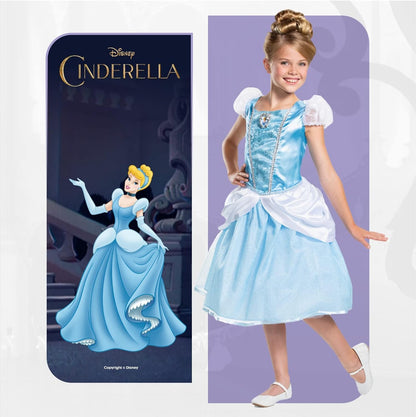 Disney Official Deluxe Cinderella Costume Kids, Princess Dress Up for Kids