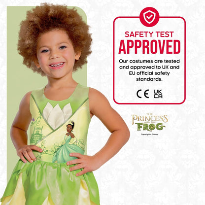 Disney Official Standard Princess Tiana Costume Kids, Princess and the Frog Princess Dress Up For Girls