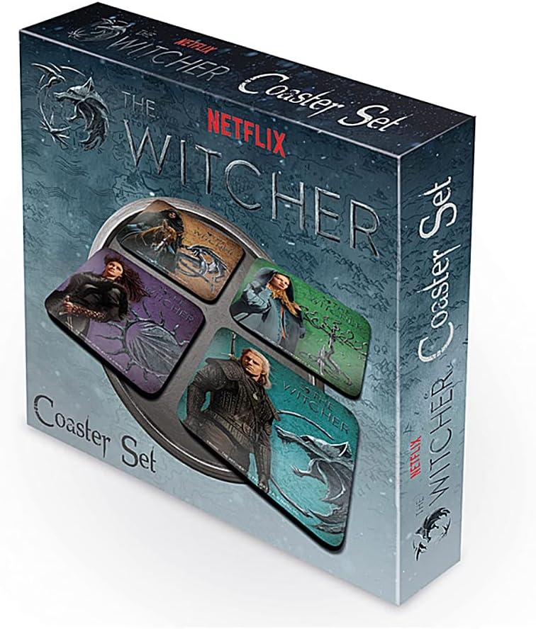Pyramid International The Witcher Set of 4 Drinks Coasters (Legendary Design) - Official Merchandise, 10 x 10 cm