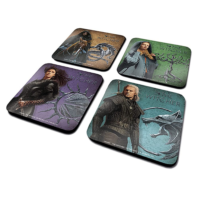 Pyramid International The Witcher Set of 4 Drinks Coasters (Legendary Design) - Official Merchandise, 10 x 10 cm