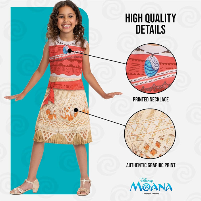 Disney Official Standard Moana Costume Kids, Moana Dress Up for Girls, Moana Fancy Dress Outfit, Princess Costumes for Girls, Maui Costume Kids, World Book Day Costumes for Girls