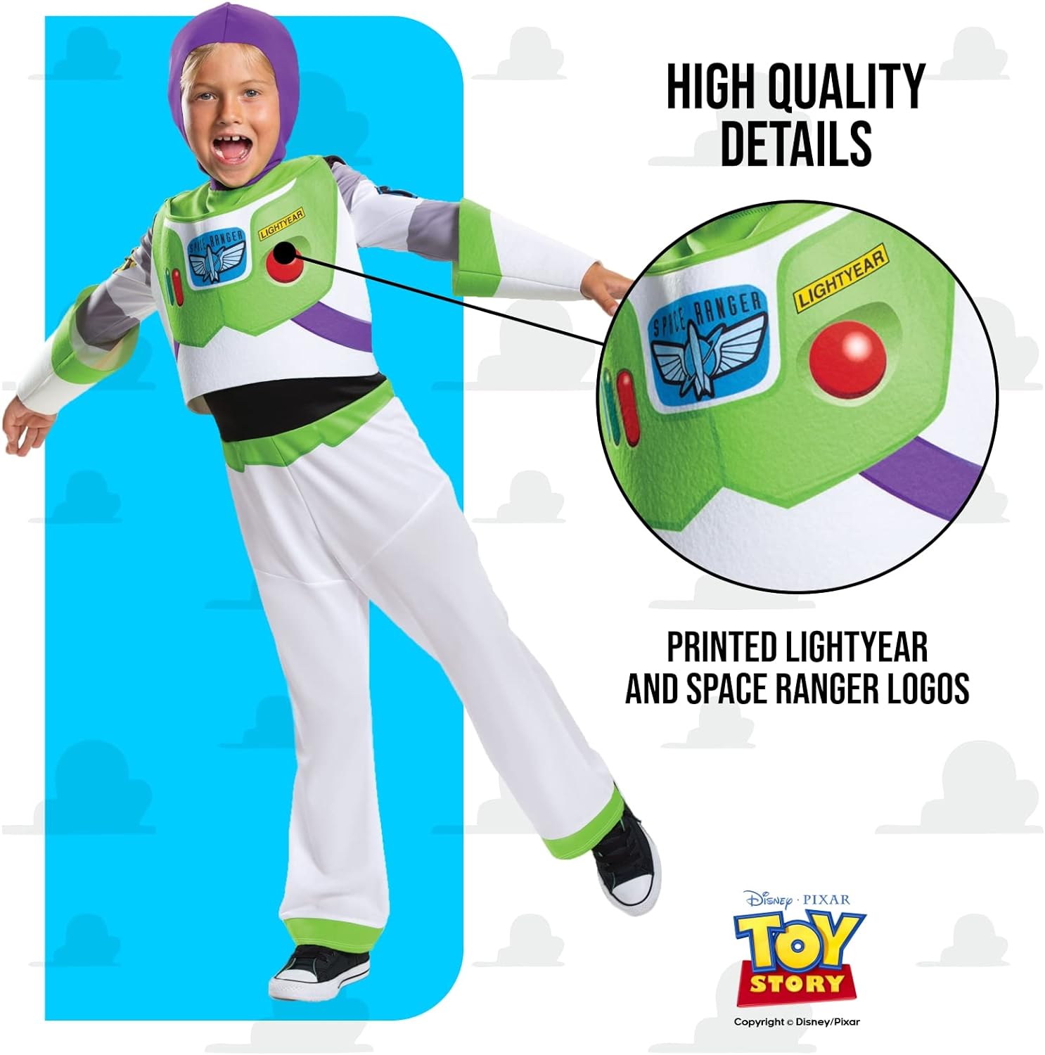 Smiffys Disney Pixar Toy Story Buzz Deluxe Costume (Size 3T-4T)