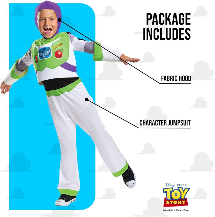 Disney Official Deluxe Buzz Lightyear Costume Kids, Buzz Lightyear Dress Up Onesie, Toy Story Dress Up Costume Fancy Dress, World Book Day Costumes for Boys