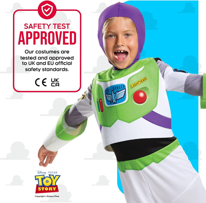 Disney Official Deluxe Buzz Lightyear Costume Kids, Buzz Lightyear Dress Up Onesie, Toy Story Dress Up Costume Fancy Dress, World Book Day Costumes for Boys