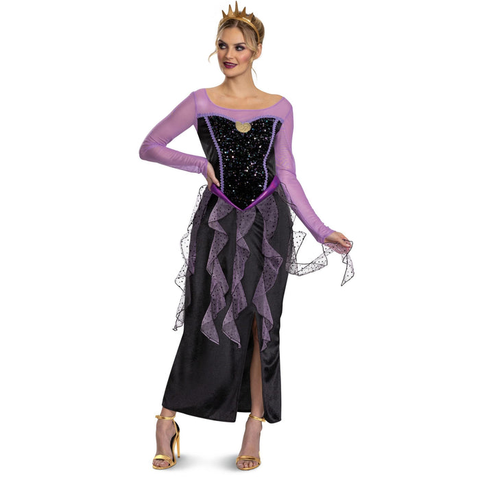 Disney Official Classic Ursula Costume Adult, The Little Mermaid Halloween Costume for Adults Size