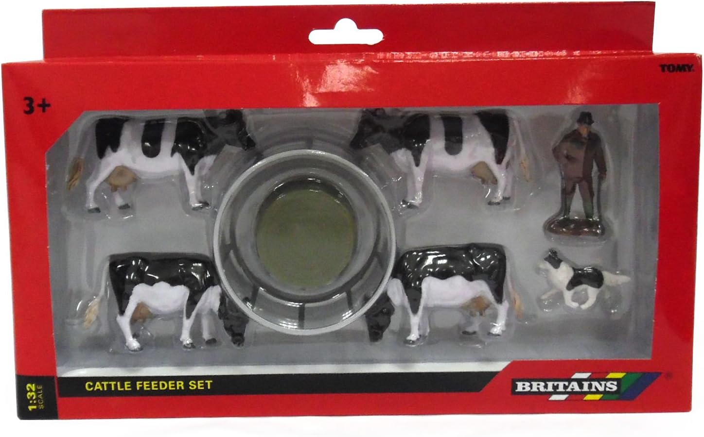Britains 43137 - Futterstation Kühe inklusiv, Bauer und Hund, Minifigur
