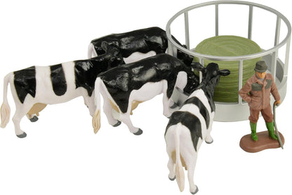 Britains 43137 - Futterstation Kühe inklusiv, Bauer und Hund, Minifigur