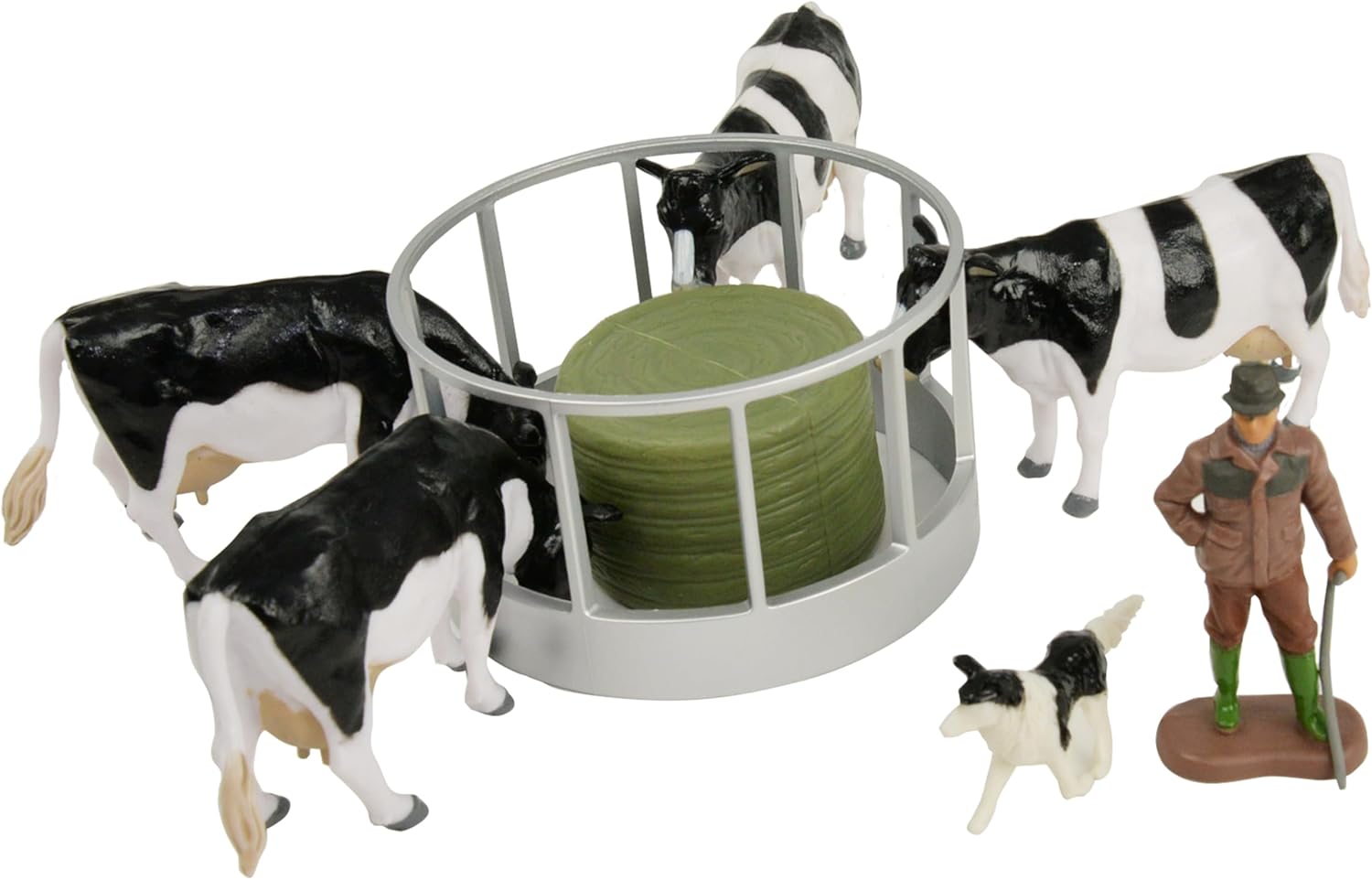 Britains 43137 - Futterstation Kühe inklusiv, Bauer und Hund, Minifigur