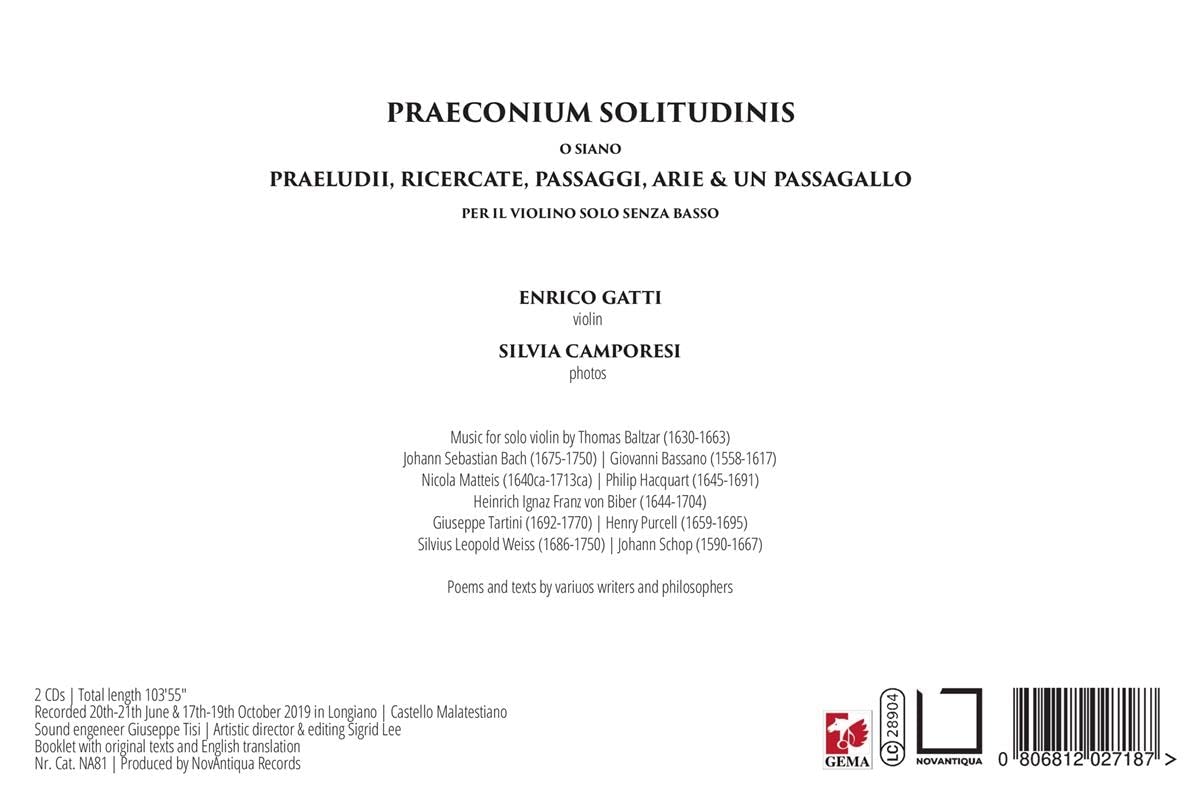 Praeconium Solitudinis - Werke für Violine Solo