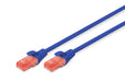 DIGITUS LAN Kabel Cat 6 - 0,5m - CCA Netzwerkkabel Mit RJ45 - U/UTP Ungeschirmt - Kompatibel zu Cat-6A & Cat-5e - Blau