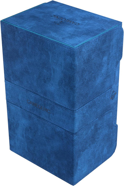 Stronghold 200+ XL Convertible Deck Box | Double-Sleeved Card Storage | Card Game Protector with Accessories Drawer | Nexofyber Surface | Holds up to 200 Cards | Blue | Made by Gamegenic (GGS20110ML