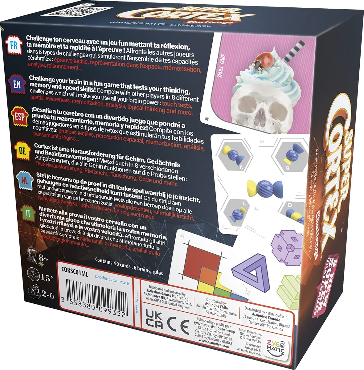 Zygomatic | Super Cortex Challenge | Challenging Party Card Game | Ages 8+ | 2-6 Players | 15+ Minutes Playing Time