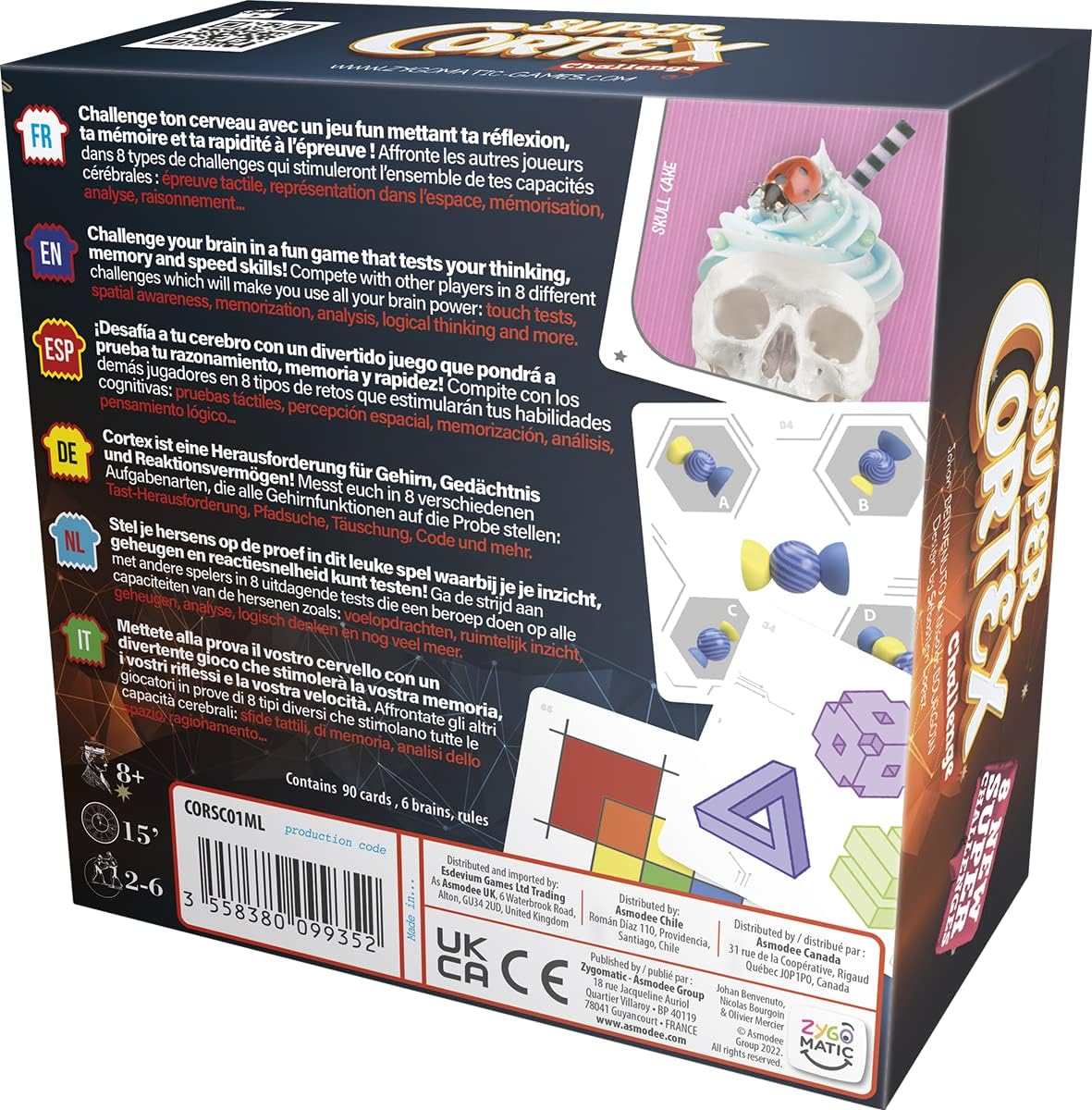 Zygomatic | Super Cortex Challenge | Challenging Party Card Game | Ages 8+ | 2-6 Players | 15+ Minutes Playing Time