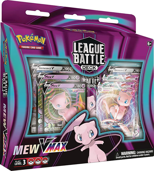Pokémon TCG: Mew VMAX League Battle Deck (60 cards Ready to Play Deck, 4 Foil V Cards and 2 Foil VMAX Cards