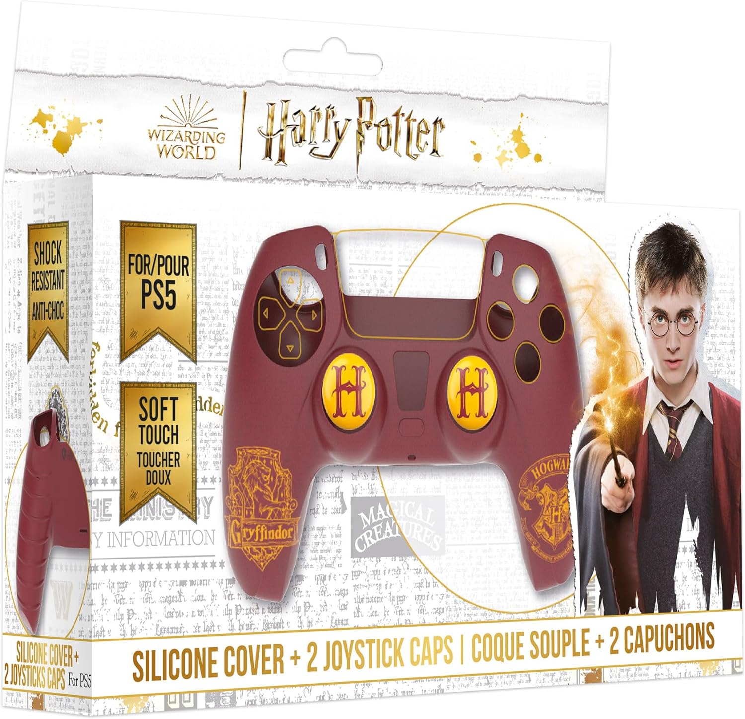 Freaks And Geeks Wizarding World Harry Potter 150032b Silicon Grip For Playstation 5 Controller, gryffindor, Red