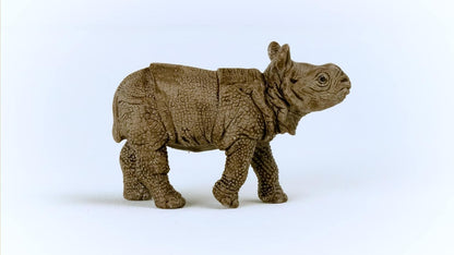 Schleich Wild Life Safari Animals for Boys and Girls Ages 3 and Above, Baby Indian Rhinoceros Toy Figurine Indian Rhinoceros Baby