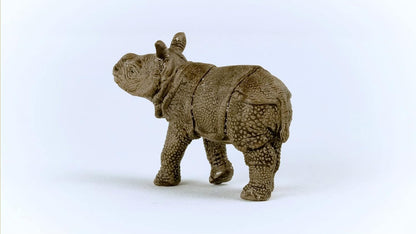 Schleich Wild Life Safari Animals for Boys and Girls Ages 3 and Above, Baby Indian Rhinoceros Toy Figurine Indian Rhinoceros Baby