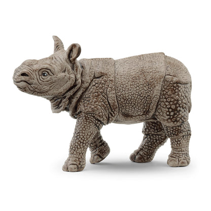 Schleich Wild Life Safari Animals for Boys and Girls Ages 3 and Above, Baby Indian Rhinoceros Toy Figurine Indian Rhinoceros Baby