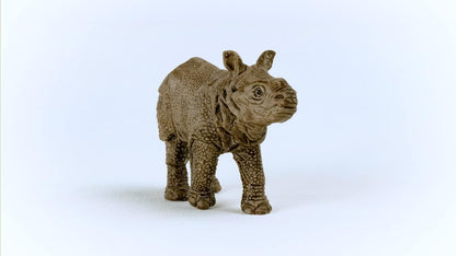 Schleich Wild Life Safari Animals for Boys and Girls Ages 3 and Above, Baby Indian Rhinoceros Toy Figurine Indian Rhinoceros Baby
