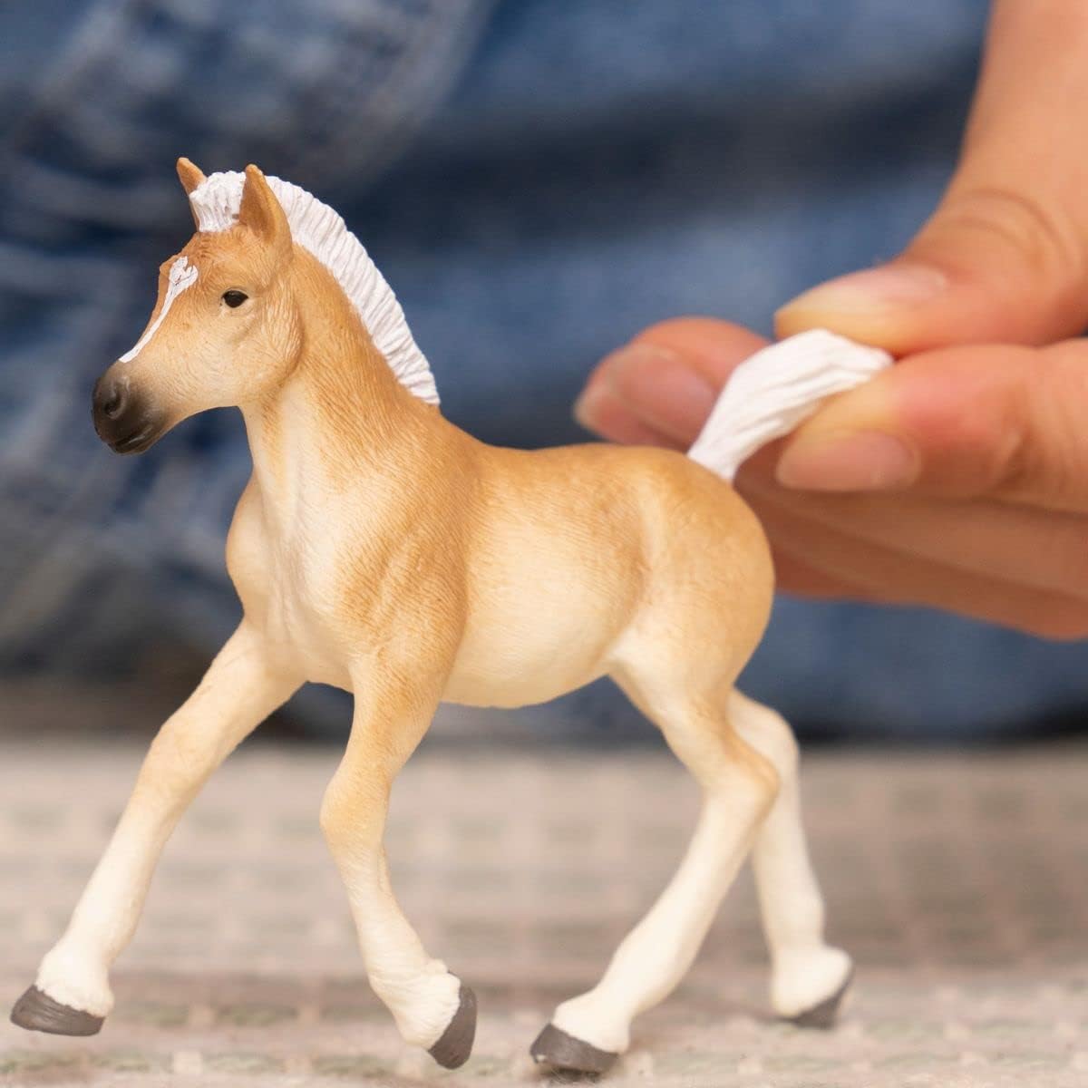 SCHLEICH 13951 Haflinger Foal Horse Club Toy Figurine for children aged 5-12 Years, White.