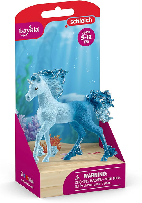 Schleich bayala New 2023, Unicorn Toys for Girls and Boys, Elementa Water Flame Baby Unicorn Toy Figurine, Ages 5+