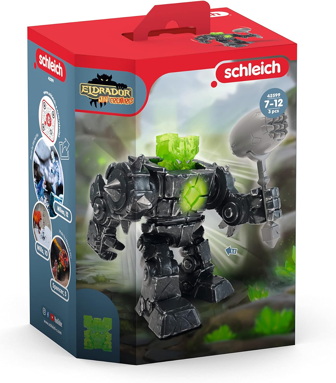 Schleich Eldrador 3-Piece Robot Toy for Boys and Girls Ages 7+, Mini Creatures Shadow Stone World Robot Shadow Stone Robot