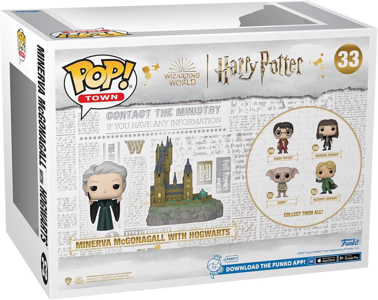 Funko Pop! Town: Harry Potter: Chamber of Secrets 20th Anniversary - Minerva with Hogwarts, Multicolor