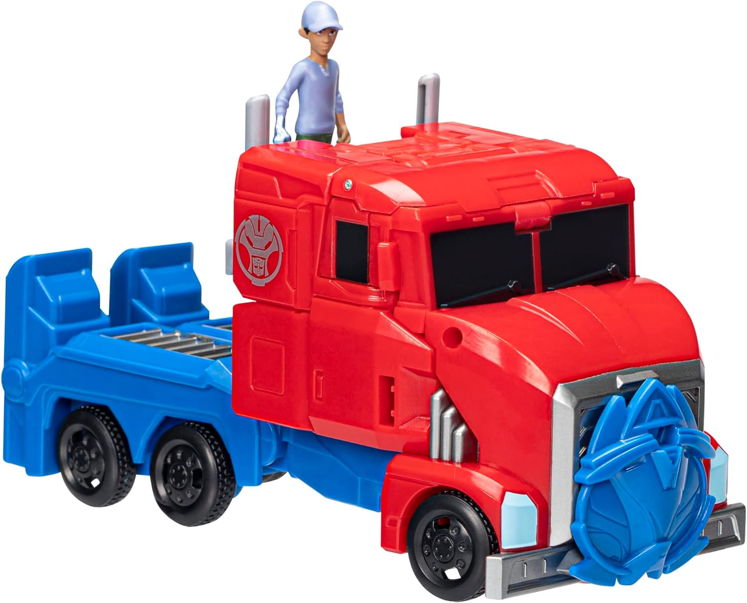 TRANSFORMERS F7663 Toys EarthSpark Spin Changer, Multicolor, Optimus Prime 20 cm Action Figure with Robby Malto 5 cm Figure, for Ages 6 and Up