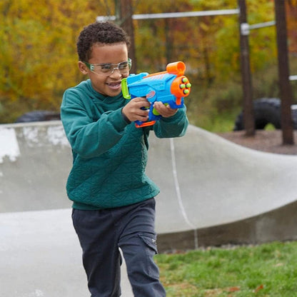Nerf Elite Jr Explorer Easy-Play Toy Blaster, Easy Hold & Load & Blast, 8 Nerf Elite Darts, For 6 Year Old Boys & Girls