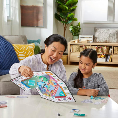 Monopoly Junior Board Game, 2-Sided Gameboard, 2 Games in 1, Monopoly Game for Younger Children; Kids Games, Junior Games
