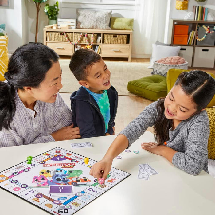 Monopoly Junior Board Game, 2-Sided Gameboard, 2 Games in 1, Monopoly Game for Younger Children; Kids Games, Junior Games