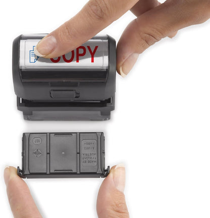 Trodat 286912 Office Printy Stamp Self-inking Copy 18x46mm Reinkable Red and Blue Ref 43241