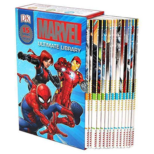 Marvel Ultimate Library 15 Books Plus Giant Fold-Out Poster, Super Hero's IRONMAN, SPIDERMAN, THE AVENGERS, Reader Levels 2, 3 & 4