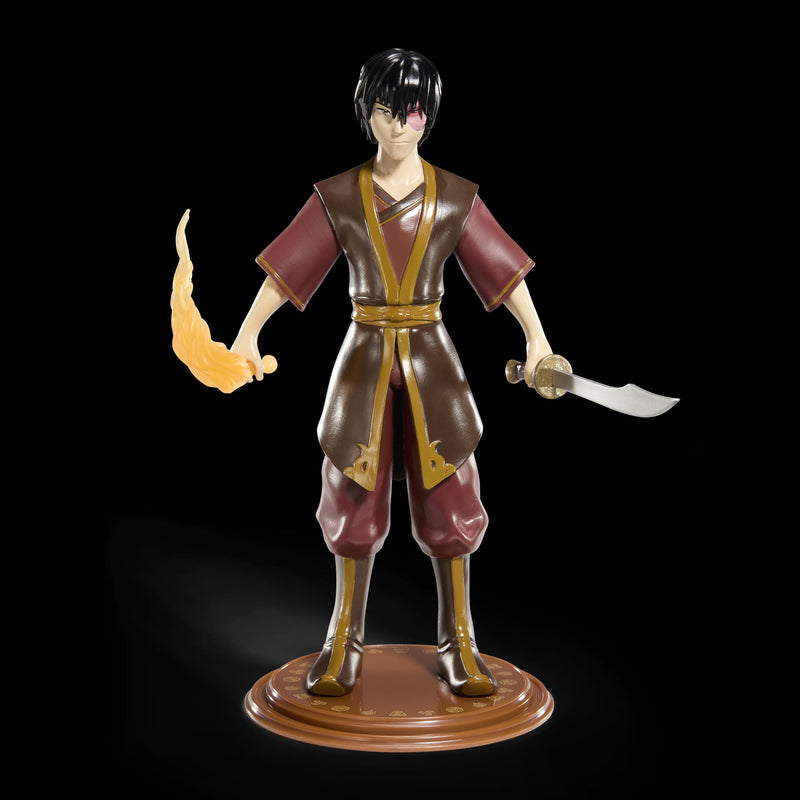 BendyFigs The Noble Collection Avatar Zuko - Noble Toys 19cm Bendable Posable Collectible Doll Figure With Stand and Mini Accessory